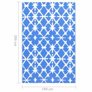 Venkovní koberec PP modrá / bílá Dekorhome 190x290 cm
