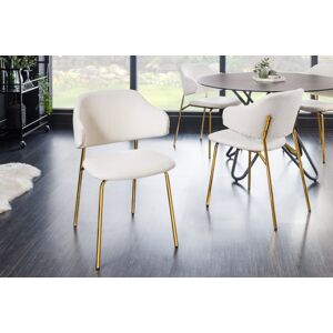 Jídelní židle 2 ks CHRYSAOR Dekorhome Bílá / zlatá