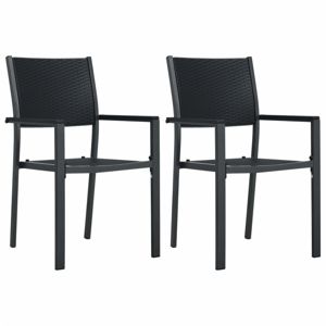 Zahradní židle 2 ks plast / ocel Dekorhome Černá