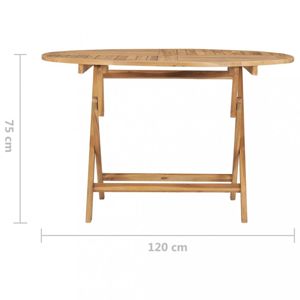 Skládací zahradní stůl teakové dřevo Dekorhome ø 120 cm