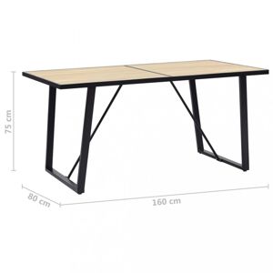 Jídelní stůl dub / černá Dekorhome 160x80x75 cm