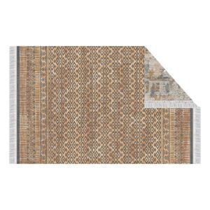 Oboustranný koberec s třásněmi MADALA vzor / hnědá Tempo Kondela