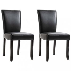 Jídelní židle 2 ks umělá kůže Dekorhome Černá