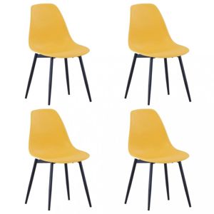 Jídelní židle 4 ks plast / kov Dekorhome Žlutá