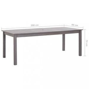 Zahradní stůl šedý Dekorhome 200x90x74 cm