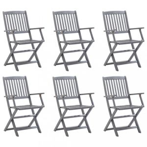 Skládací zahradní židle 6 ks šedá Dekorhome