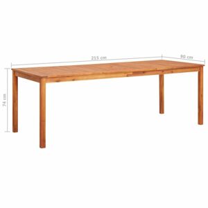 Zahradní stůl akáciové dřevo Dekorhome 215x90x74 cm
