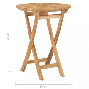 Skládací zahradní stůl teakové dřevo Dekorhome ø 60 cm