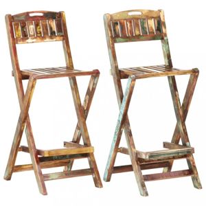 Skládací zahradní barové židle 2 ks recyklované dřevo Dekorhome