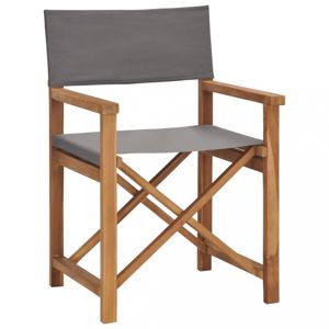 Režisérská židle teakové dřevo Dekorhome Šedá