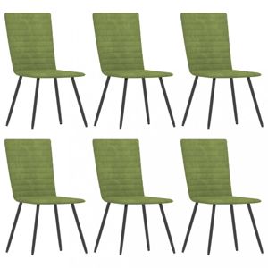 Jídelní židle 6 ks samet / kov Dekorhome Zelená