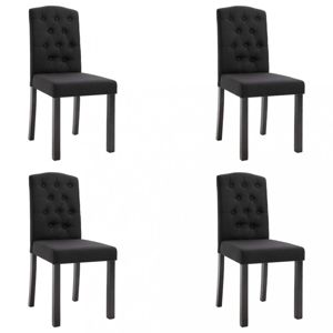 Jídelní židle 4 ks látka / kaučukovník Dekorhome Černá