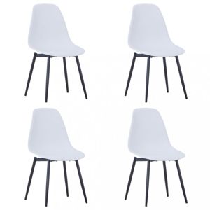 Jídelní židle 4 ks plast / kov Dekorhome Bílá
