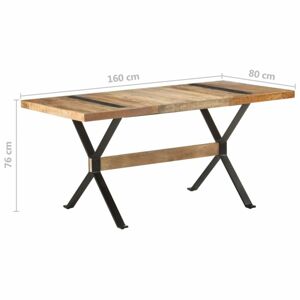 Jídelní stůl dřevo / ocel Dekorhome 160x80x76 cm