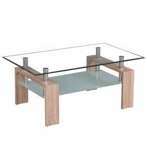 Konferenční stolek LIBOR NEW sklo / dub sonoma Tempo Kondela