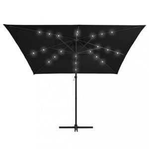 Konzolový slunečník s LED světly 250x250 cm Dekorhome Černá