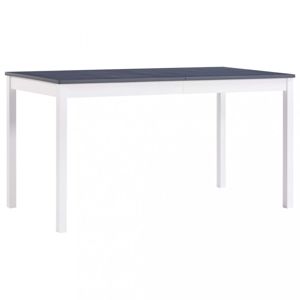Jídelní stůl masivní dřevo Dekorhome Bílá / šedá