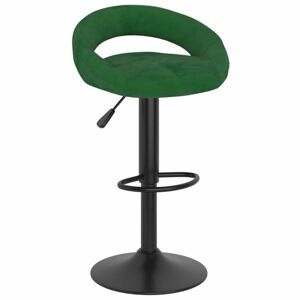 Barová židle samet / kov Dekorhome Tmavě zelená
