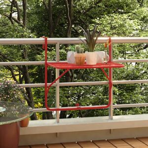 Závěsný balkónový stolek Dekorhome Červená