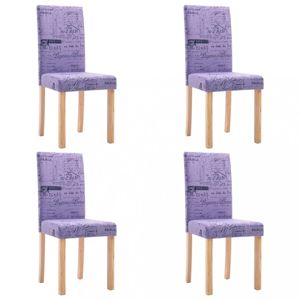 Jídelní židle 4 ks látka / dřevo Dekorhome Fialová