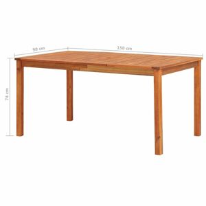 Zahradní stůl akáciové dřevo Dekorhome 150x90x74 cm