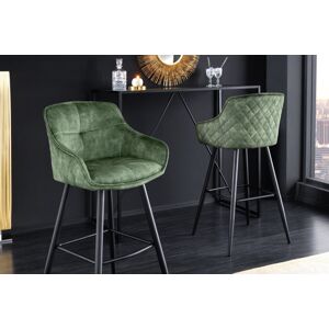 Barová židle KAINEUS 2 ks Dekorhome Zelená