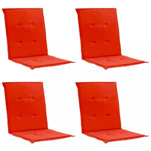 Voděodolné podušky na zahradní židle 4 ks Dekorhome Červená