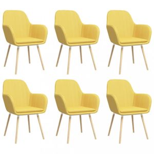 Jídelní židle 6ks látka / bukové dřevo Dekorhome Žlutá