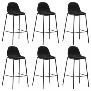 Barové židle 6ks textil / kov Dekorhome Černá