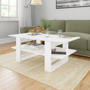 Konferenční stolek 110x55 cm dřevotříska Dekorhome Bílá lesk