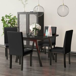 Jídelní židle 4 ks PVC / dřevo Dekorhome Černá