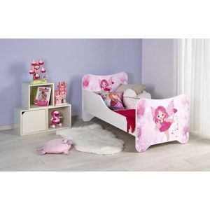 Dětská postel HAPPY FAIRY bílá / růžová Halmar