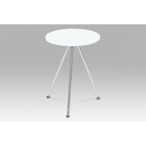 Odkládací stolek 83467-01 WT bílá vysoký lesk / chrom Autronic