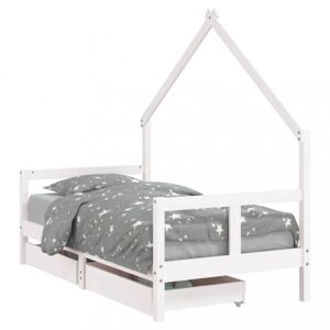 Dětská domečková postel se šuplíky Dekorhome 80 x 160 cm
