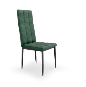 Jídelní židle K415 samet / černá Halmar Tmavě zelená