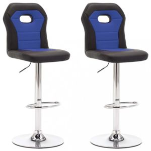Barové židle 2 ks umělá kůže Dekorhome Modrá