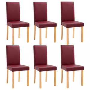 Jídelní židle 6 ks umělá kůže Dekorhome Červená