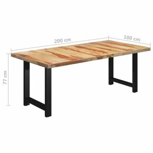 Jídelní stůl masivní dřevo / ocel Dekorhome 200x100x77 cm
