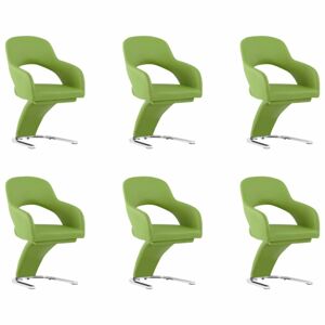 Jídelní židle 6 ks umělá kůže / chrom Dekorhome Zelená