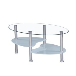 Konferenční stolek WAVE NEW čiré / mléčné sklo Tempo Kondela