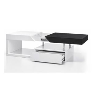 Konferenční stolek MELIDA bílý lesk / černé dřevo Tempo Kondela