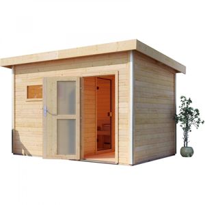 Venkovní finská sauna s předsíní 337 x 231 cm Dekorhome Smrk