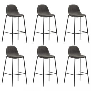 Barové židle 6ks textil / kov Dekorhome Tmavě šedá