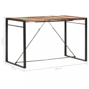 Barový stůl hnědá / černá Dekorhome 180x90x110 cm
