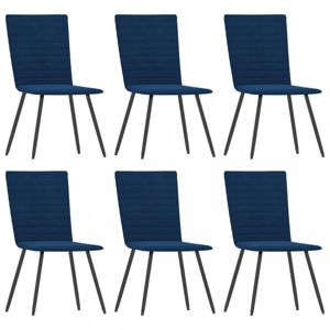Jídelní židle 6 ks samet / kov Dekorhome Modrá