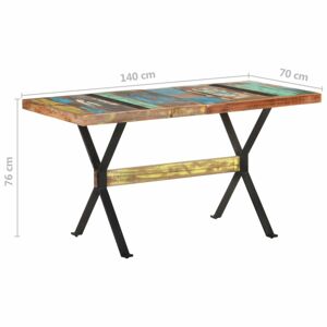 Jídelní stůl dřevo / ocel Dekorhome 140x70x76 cm