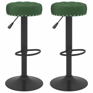 Barové stoličky 2 ks samet / kov Dekorhome Tmavě zelená