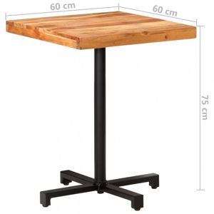 Bistro stůl čtvercový hnědá / černá Dekorhome 60x60x75 cm