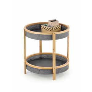 Odkládací stolek EMMA bambus / šedá Halmar
