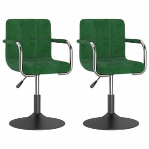 Otočná jídelní židle 2 ks samet / kov Dekorhome Tmavě zelená
